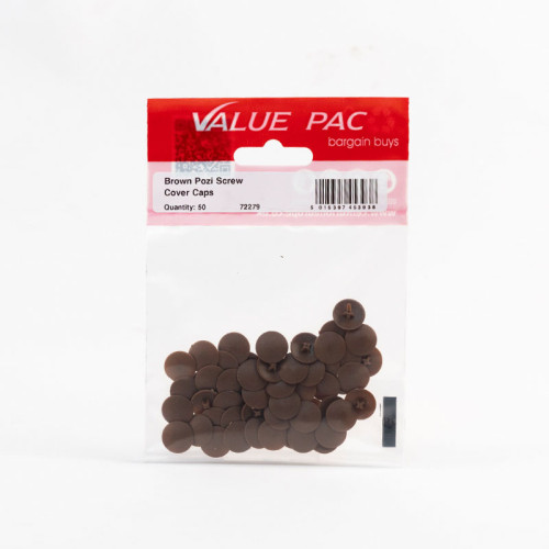 Brown Pozi Screw Cover Caps (Pack of 50)