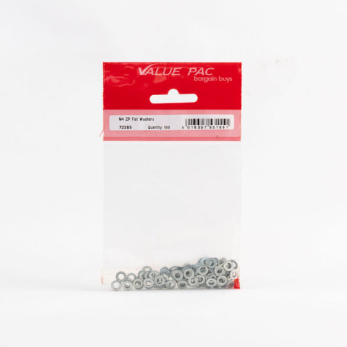 M4 ZP Flat Washers 100pk