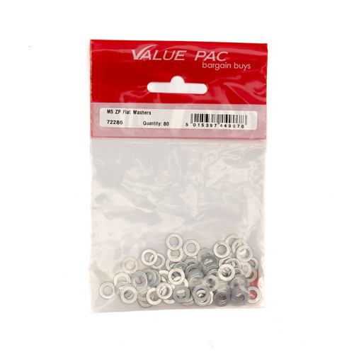 M5 ZP Flat Washers 80pk