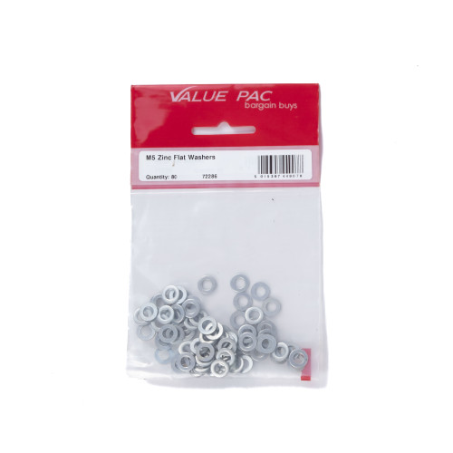 M5 ZP Flat Washers 80pk