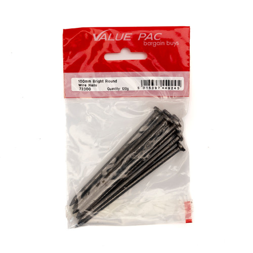 100mm Round Wire Nails - (120g Pack)