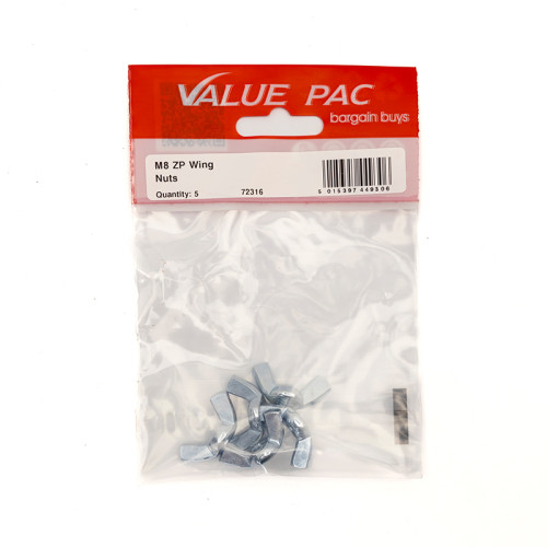 M8 ZP Wing Nuts (Pack of 5)