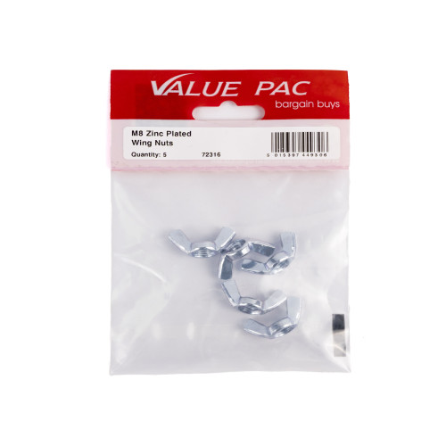 M8 ZP Wing Nuts (Pack of 5)