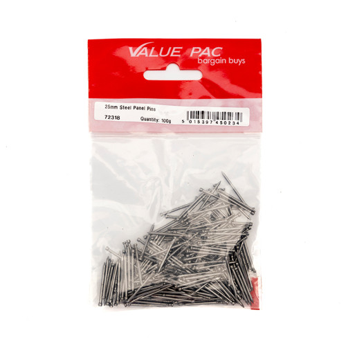 25mm Steel Panel Pins 100g