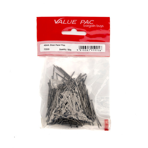 40mm Steel Panel Pins 100g