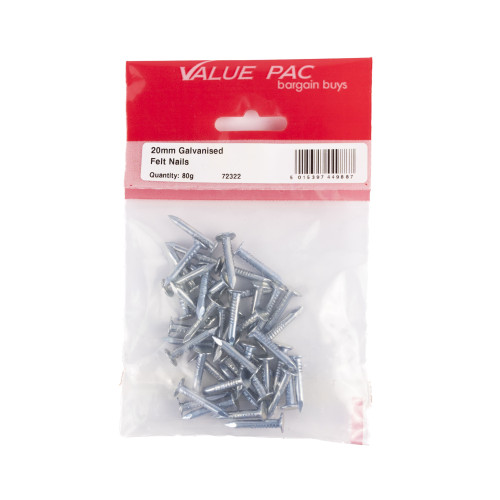 20mm Galv Felt Nails (80g Pack)