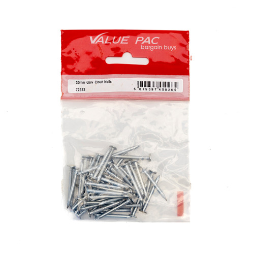 30 x 3mm ELH Galv Clout Nail (90g Pack)