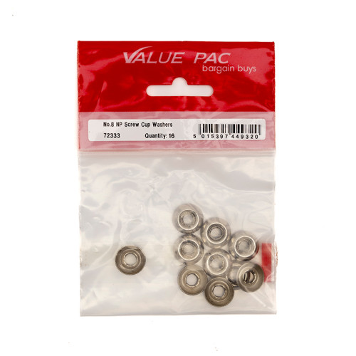 No 8 NP Screw Cup Washers (Pack of 16)