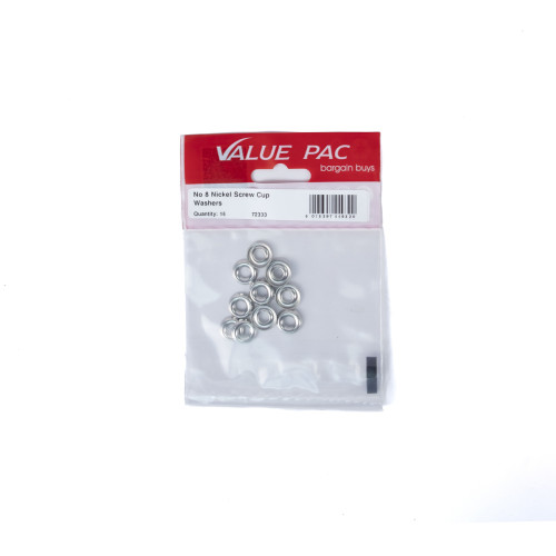No 8 NP Screw Cup Washers (Pack of 16)