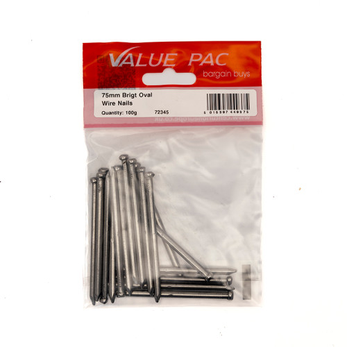 75mm Oval Wire Nails - (100g Pack)