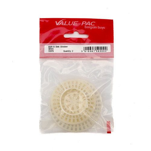 White Bath & Sink Strainers