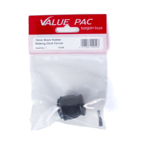 19mm Black Rubber Walking Stick Ferrule