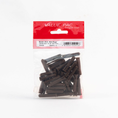Screw Size 10-12 Drill 7mm Brown 'Redi' Plugs