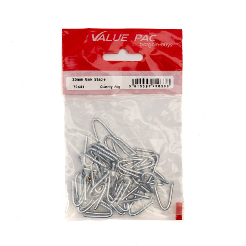 25mm Galv Staples (80g Pack)