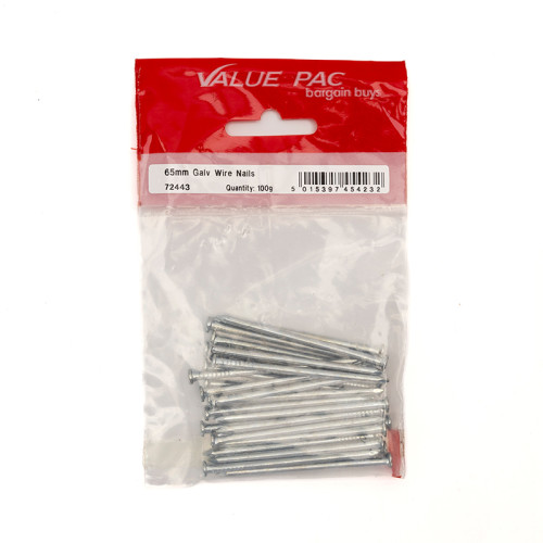 65mm Galv Wire Nails 100g