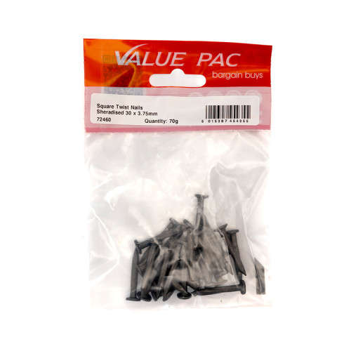 Square Twist Nails - Sheradised 30 x 3.75mm (70g Pack)