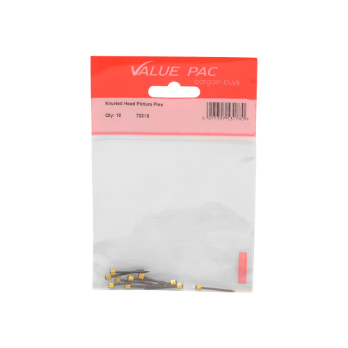 Knurled Head Picture Pins 10pk