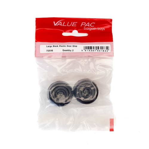 Large Black Plastic Door Stops 2pk