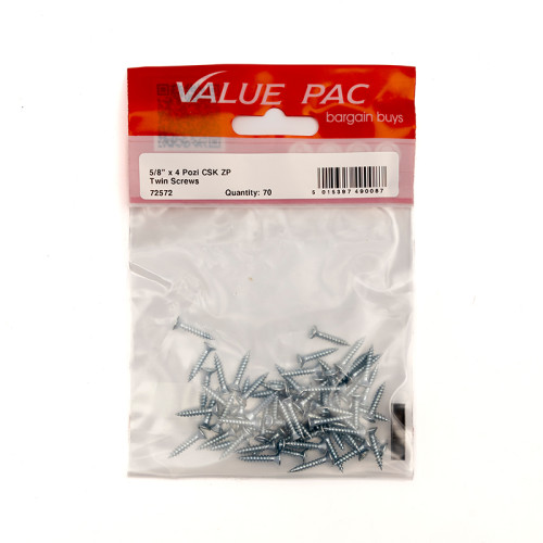 5/8" x 4 Pozi CSK ZP Twin Screws (Pack of 70)