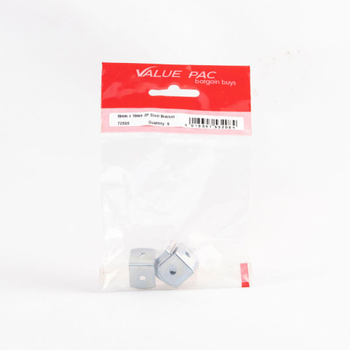19mm x 19mm ZP Steel Bracket (Pack of 5)