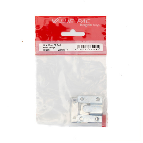 36 x 35mm ZP Flush Mount Fittings (Pack of 3)