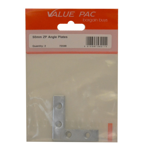50mm ZP Angle Plates 2pk