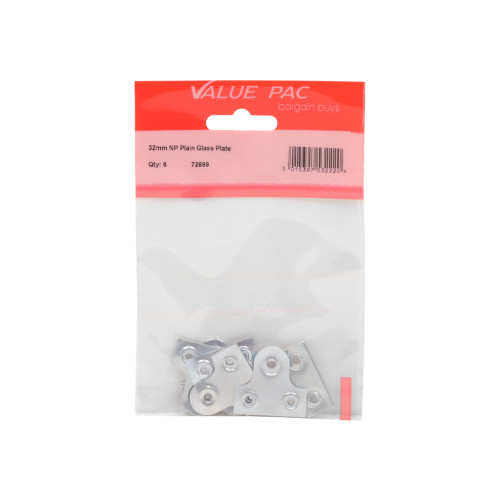 32mm NP Plain Glass Plate 6pk