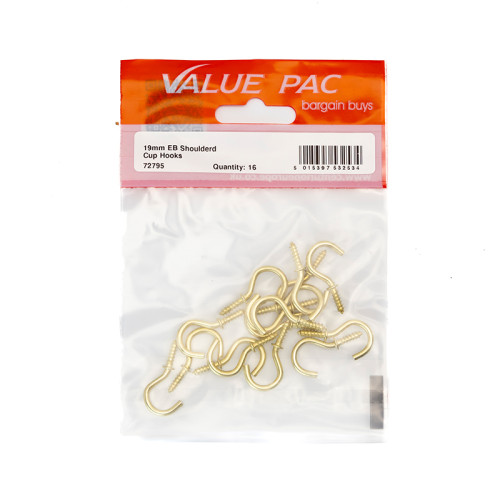 19mm EB Shouldered Cup Hooks (Pack of 16)