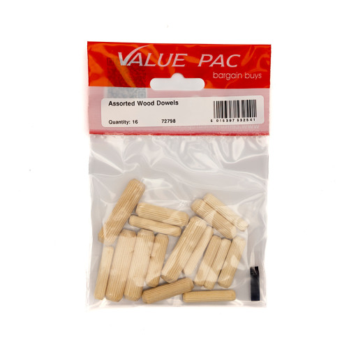 Assorted Wood Dowels 16pk