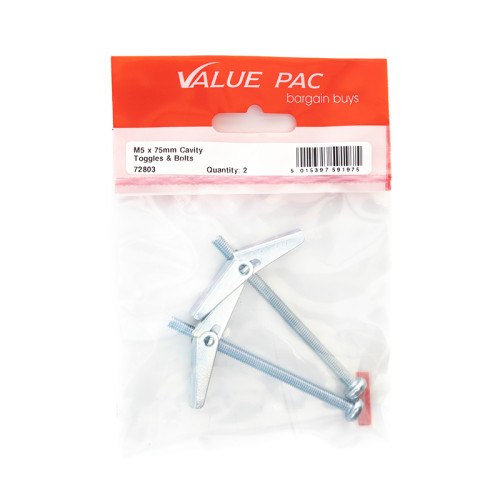 M5 x 75mm ZP Cavity Toggle Bolt