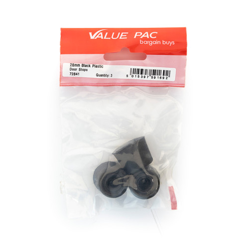 28mm Black Plastic Door Stops