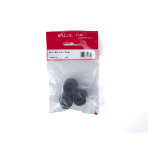 28mm Black Plastic Door Stops