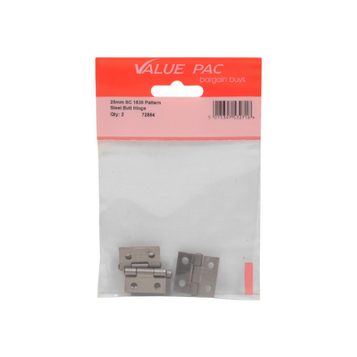 25mm SC 1838 Pattern Steel Butt Hinge 2pr