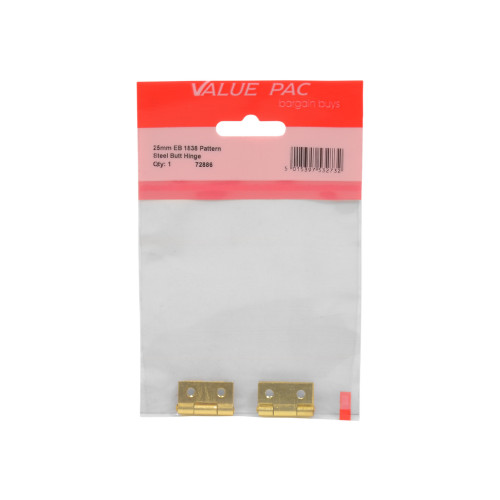 25mm EB 1838 Pattern Steel Butt Hinge 1pr