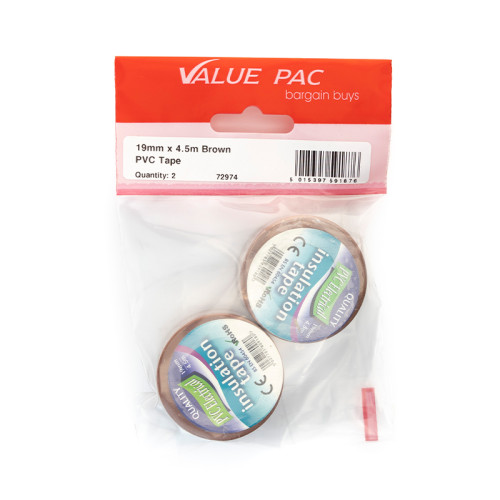 19mm x 4.5m Brown PVC Tape