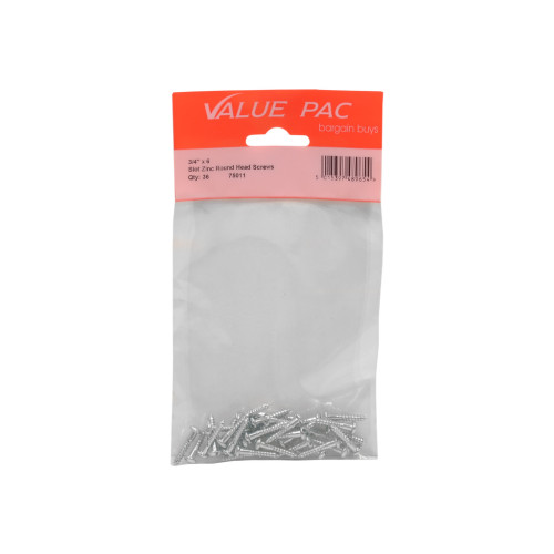 3/4" x 6 Pozi ZP Round Head Woodscrews 25pk