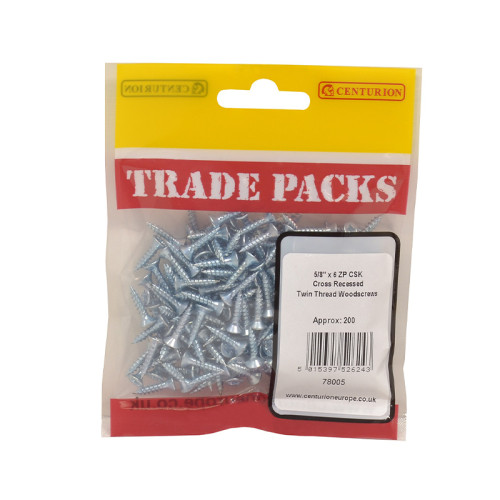5/8" x 6, Pozi Twinthread Countersunk Woodscrews