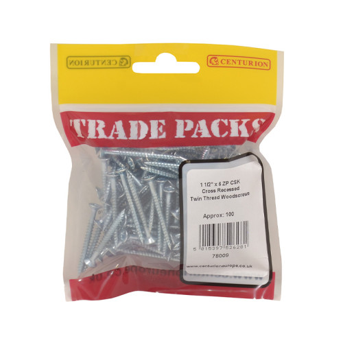 1 1/2" x 6, Pozi Twinthread Countersunk Woodscrews