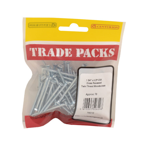 1 3/4" x 6, Pozi Twinthread Countersunk Woodscrews