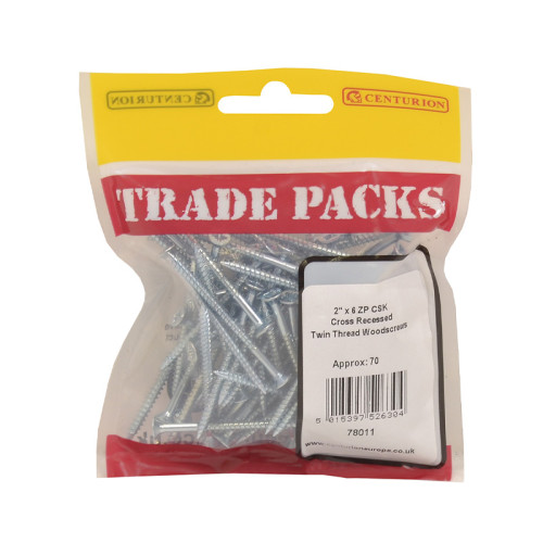  2" x 6, Pozi Twinthread Countersunk Woodscrews