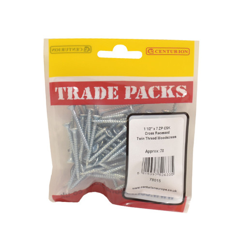 1 1/2" x 7, Pozi Twinthread Countersunk Woodscrews