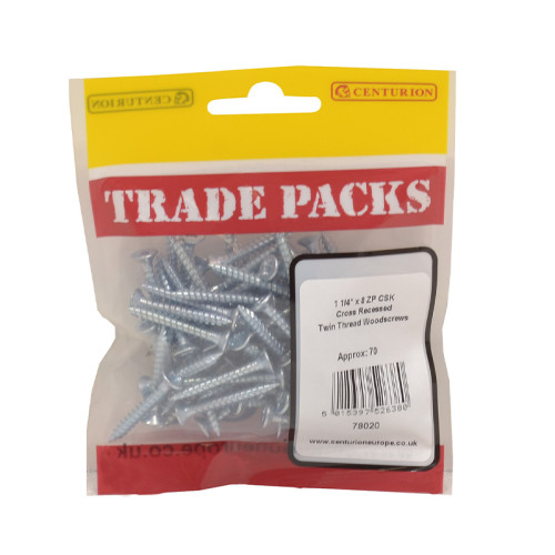 1 1/4" x 8, Pozi Twinthread Countersunk Woodscrew