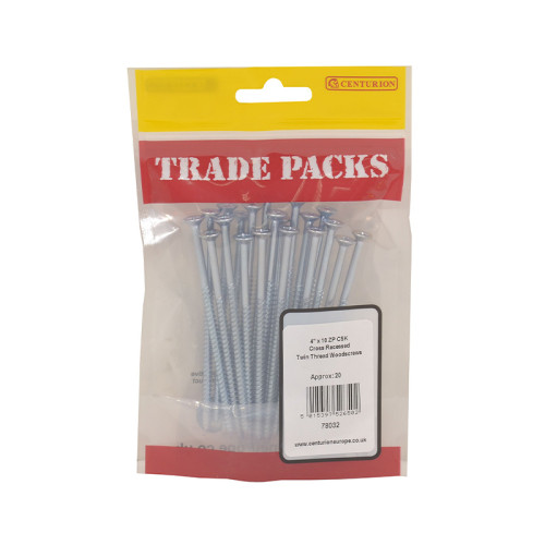 4" x 10, Pozi Twinthread Countersunk Woodscrew