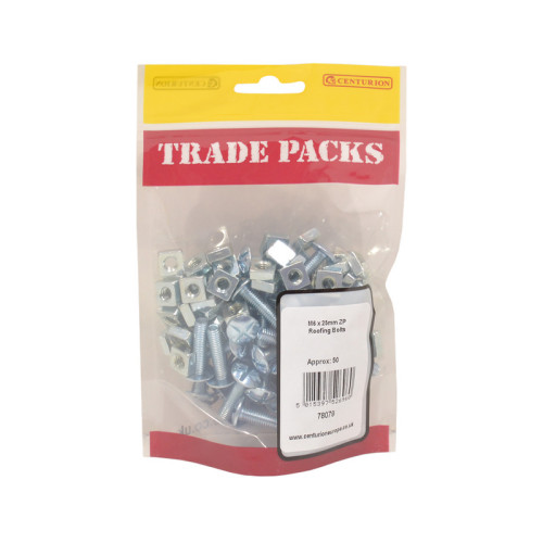 Roofing Bolts, ZP, M6 x 25mm 