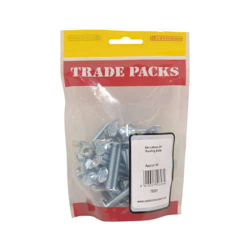 Roofing Bolts, ZP, M6 x 40mm 