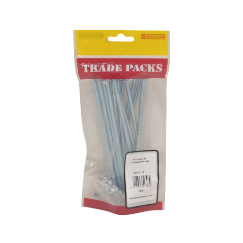 Carriage Bolts & Nuts Small, ZP, M6 x 150mm 