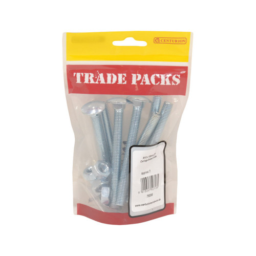 Carriage Bolts & Nuts Small, ZP, M10 x 100mm 
