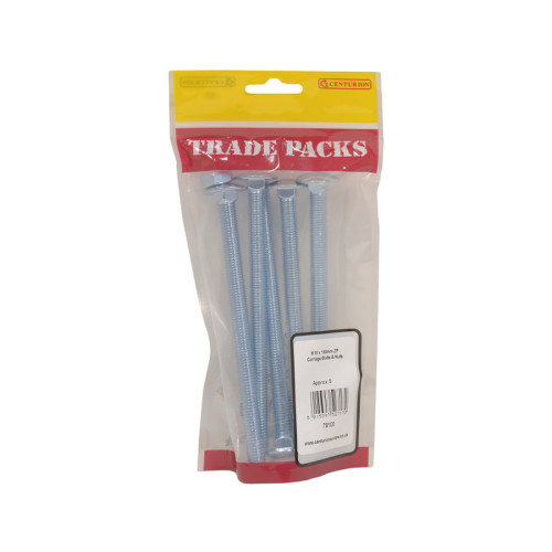 Carriage Bolts & Nuts Small, ZP, M10 x 150mm 