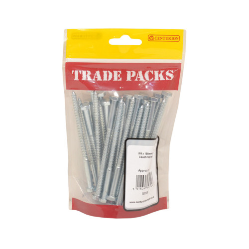 Coach Screws, ZP, M6 x 100mm