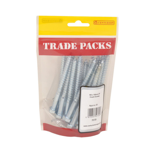 Coach Screws, ZP, M8 x 100mm